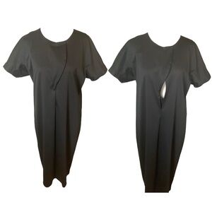 Jil Sander Black Cutout Short Sleeve Sheath Dress Size 38